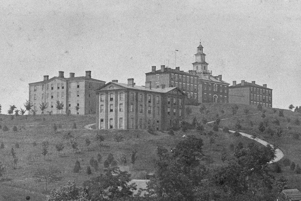 Vintage photo of the University of Tennessee campus. 